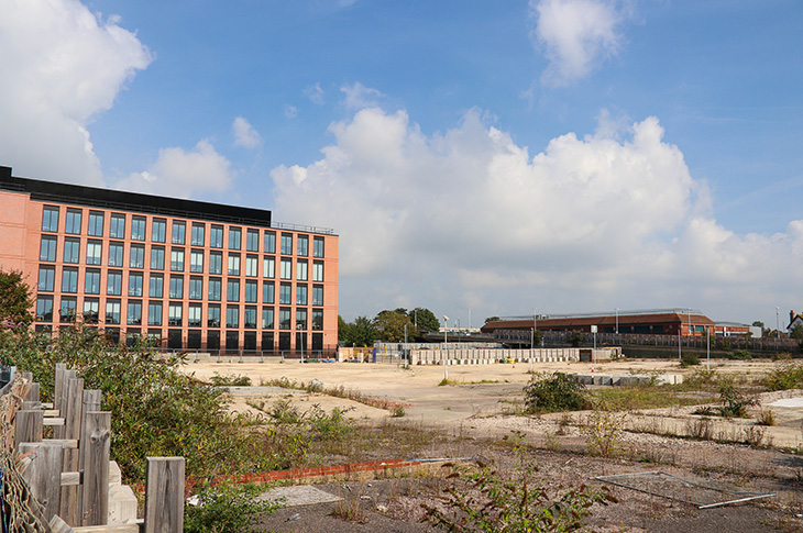Teville Gate site from Teville Road, Worthing (2021)