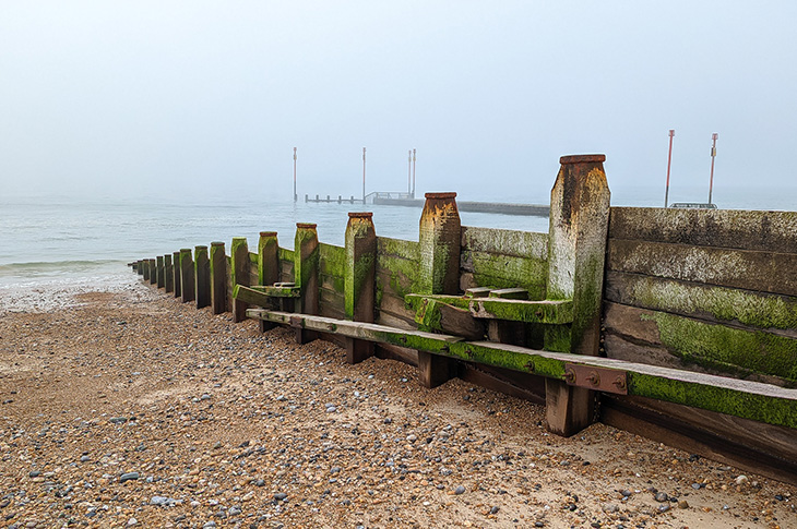 Southwick Beach - one of the wooden groynes