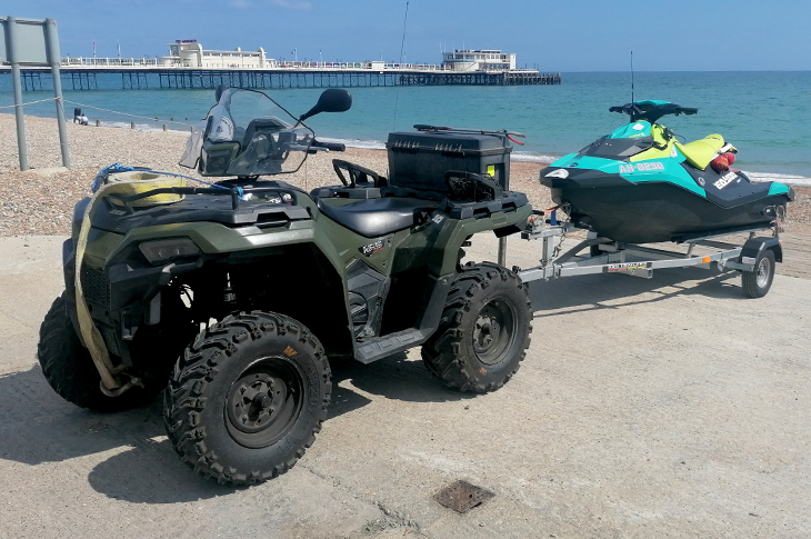 One of the Coastal Office's quad bikes and its PWC