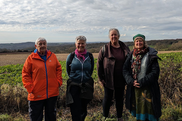 PR24-031 - Kate Drake (second left) and Siân Jones (right) with two Wild Gathering walk participants