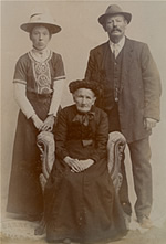 Old family group photo (married couple and elderly mother)