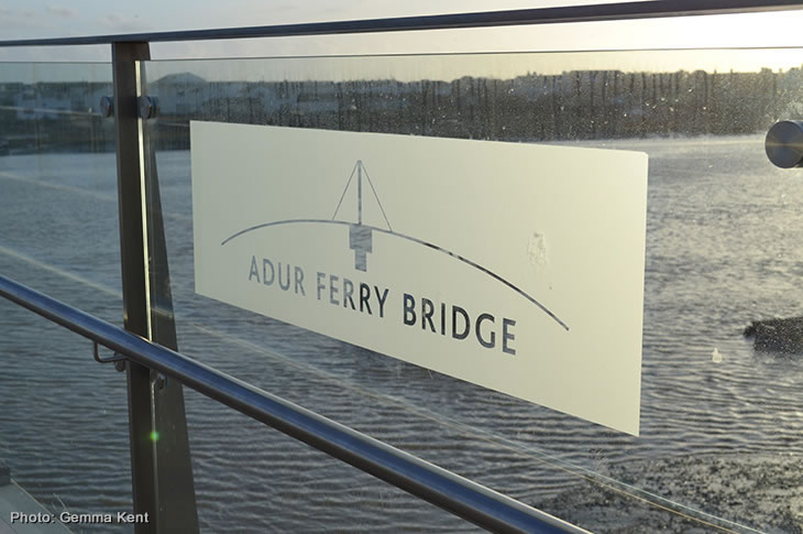 'Adur Ferry Bridge' - sign on bridge (credit - Gemma Collins)