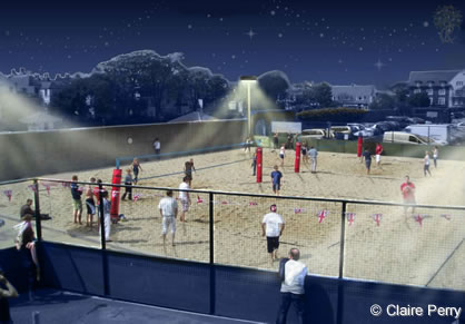 Volley ball courts - copyright Claire Perry