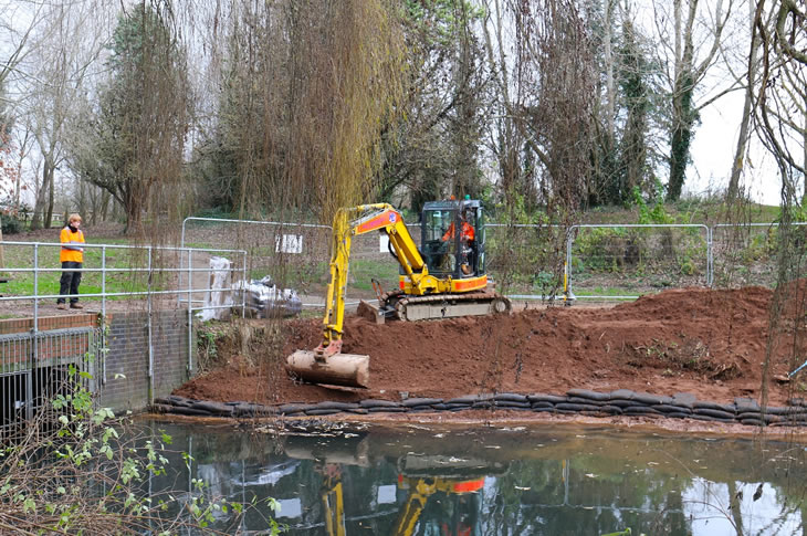 PR18-227 - Contractors working on Brooklands Lake for returned to the site last week