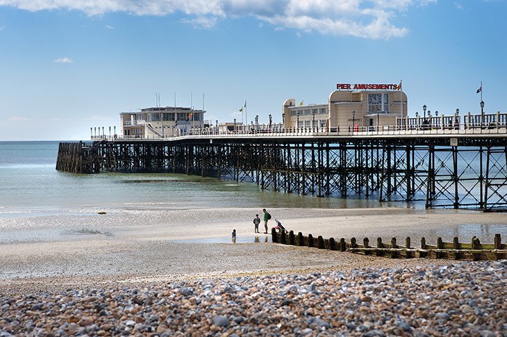 PR19-065 - Worthing Pier at low tide. Winner of Pier of the Year 2019