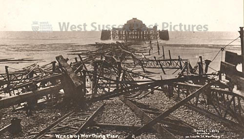 2a Damage to Worthing Pier after the storm - photo (image copyright West Sussex Past Pictures)