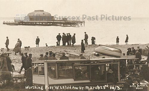 2c Damage to Worthing Pier after the storm - photo (image copyright West Sussex Past Pictures)