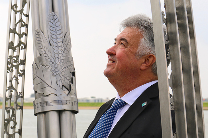 Cllr Neil Parkin, Leader of Adur District Council, at the Shoreham Airshow Memorial