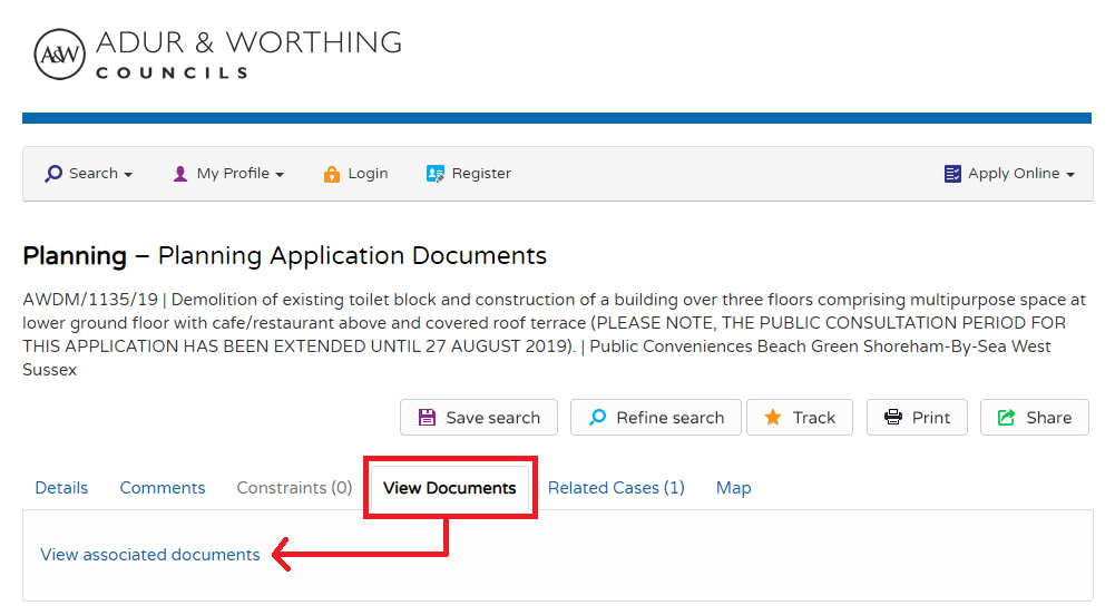 Planning Public Access - view related documents