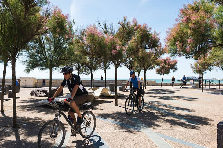 Cycling on Worthing seafront