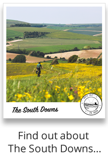 Polaroid photo -The South Downs - cyclist