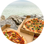 Pizzas on Lancing Beach