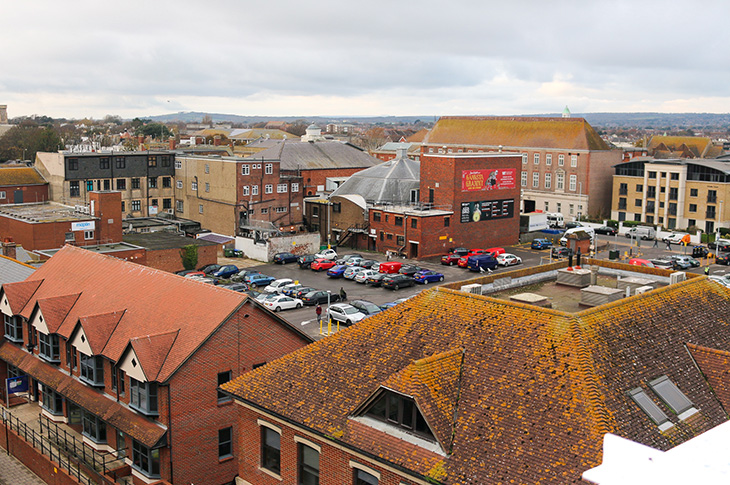 PR22-023 - The Union Place site in Worthing (looking across the site from above)
