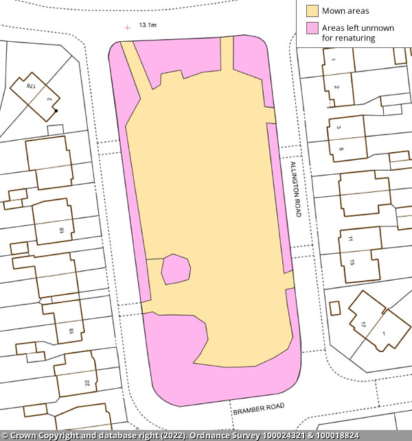 Allington Road Open Space map