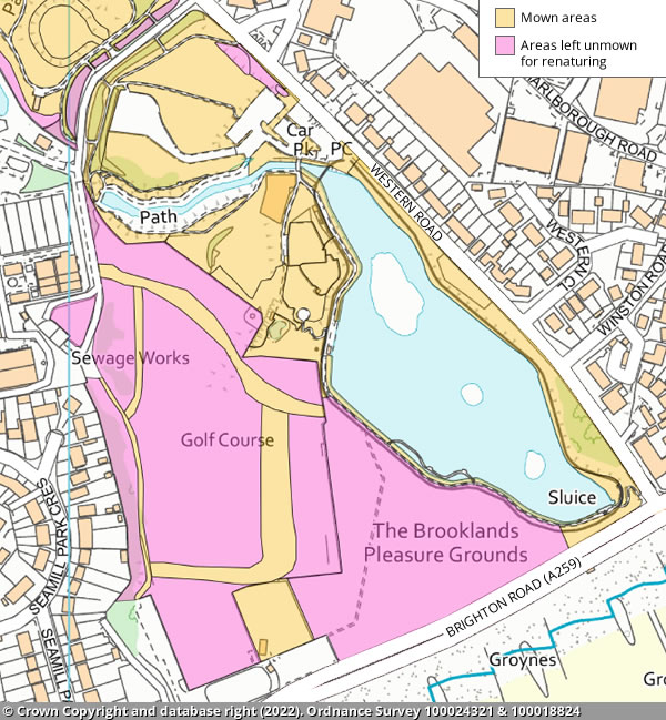 Brooklands Park and Lake map