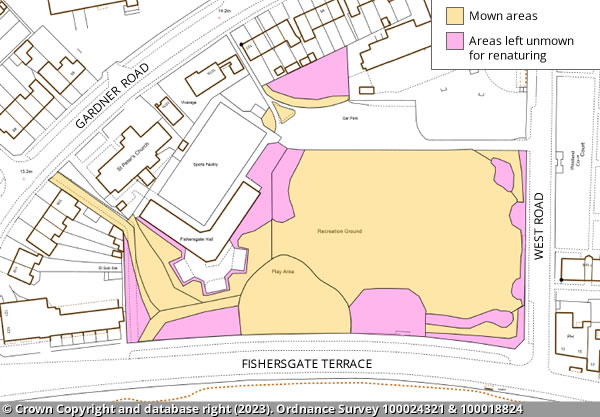 Fishersgate Recreation Ground map (2023)