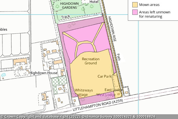 Highdown Recreation Ground map