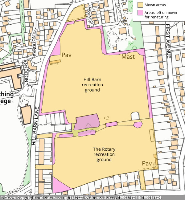 Hill Barn and The Rotary recreation grounds map