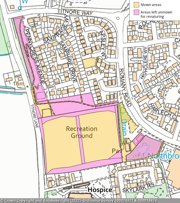 Northbrook Recreation Ground and Pennycress Avenue map