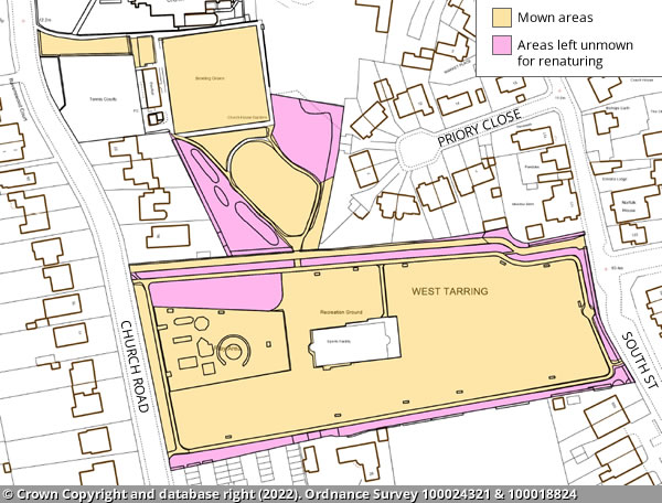 Taring Recreation Ground and Church House Grounds map