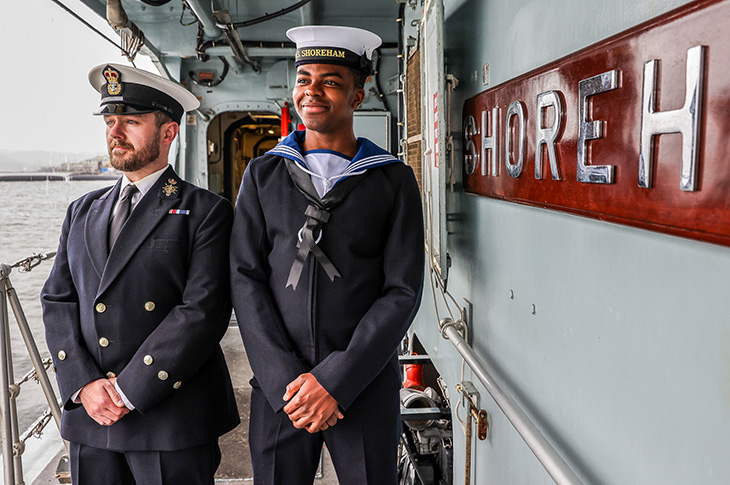 PR22-088 - Crew onboard HMS Shoreham (Credit and copyright - Royal Navy)