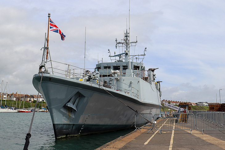HMS Shoreham moored in Shoreham Port