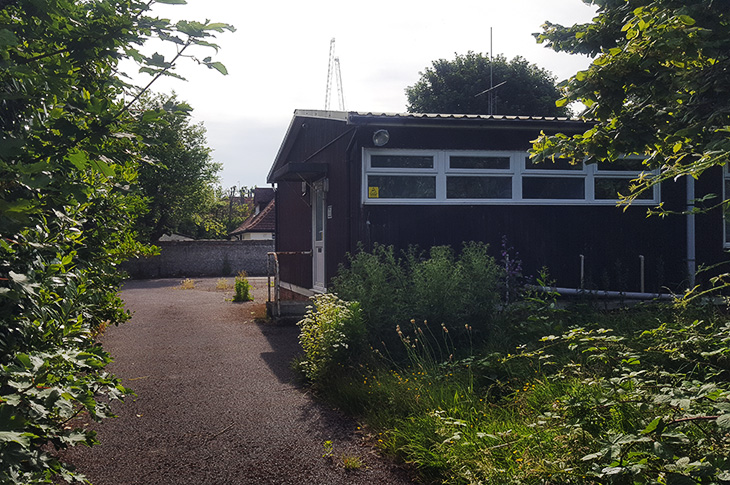 The old RAF Air Cadets site in Victoria Road in Worthing - building (June 2022)