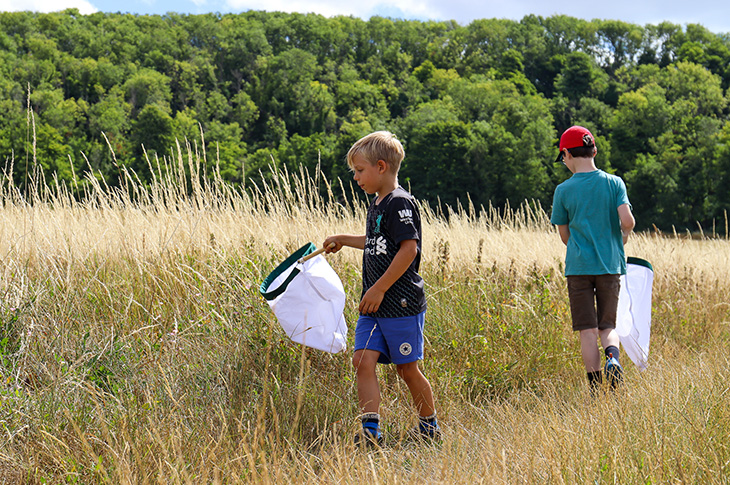 PR22-145 - Blake (left) and Theo (right) seeing what they can discover at Shepherds Mead