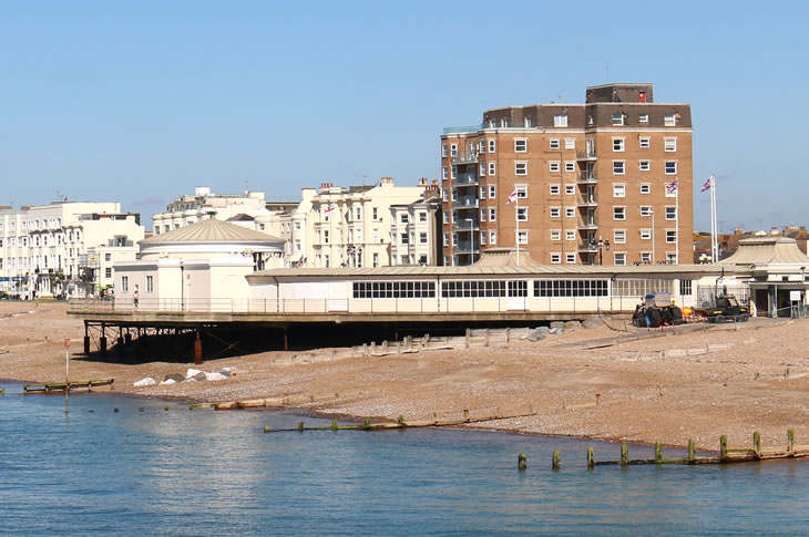 The Lido on Worthing beach - close up