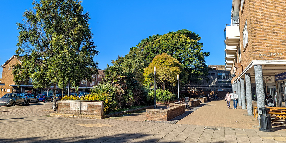 Southwick Square, looking west