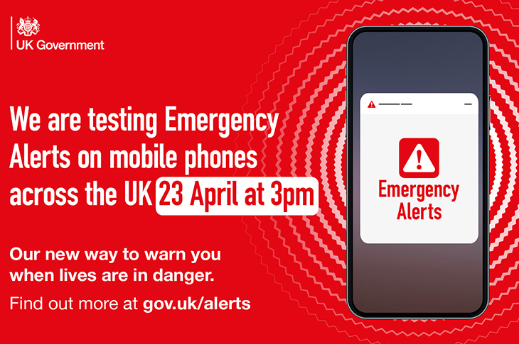 PR23-050 - UK government - National Emergency Alerts banner - 23rd April 2023