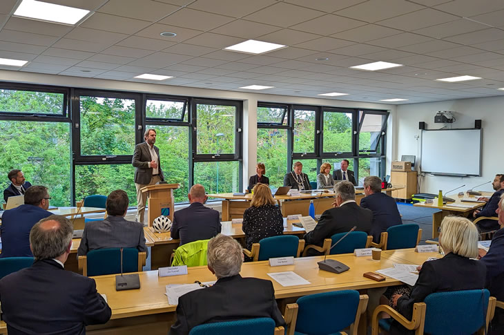 PR23-066 - Dr Andrew Larner, Chief Executive at iESE, making a speech at Adur District Council's annual meeting