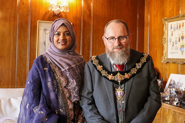 PR23-067 - Cllr Henna Chowdhury, last year's Mayor, pictured with the new Mayor of Worthing, Cllr Jon Roser