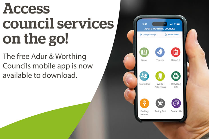 Access council services on the go - Adur & Worthing Councils app available to download