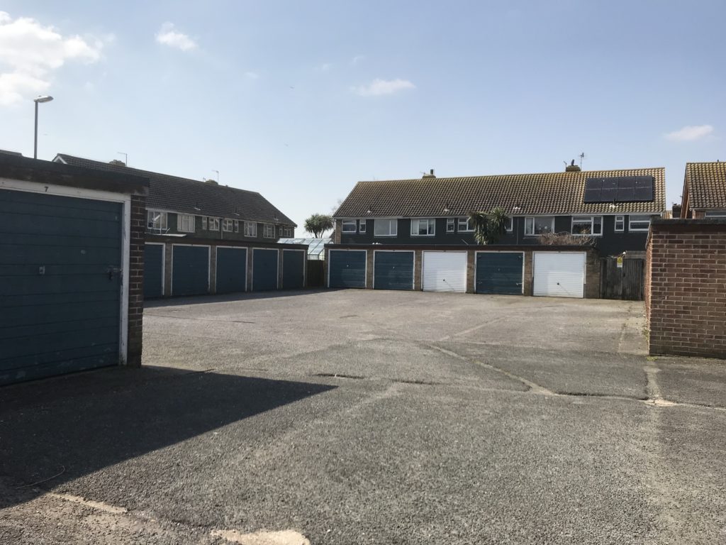 St Giles Close, Shoreham-by-Sea - the old garages on the site - as the site previously looked