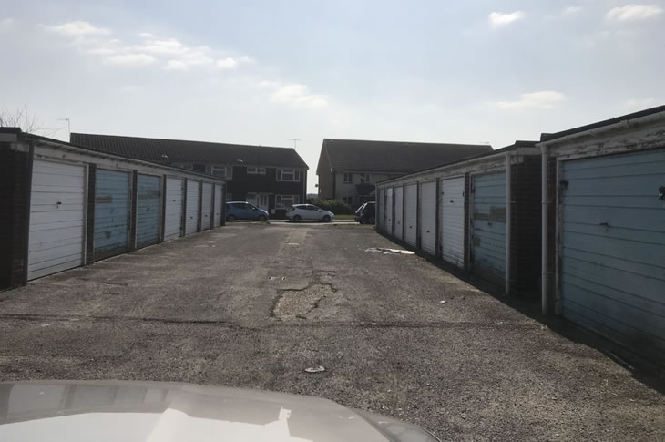 Sylvan Road, Sompting - the old garages on the site - as the site previously looked