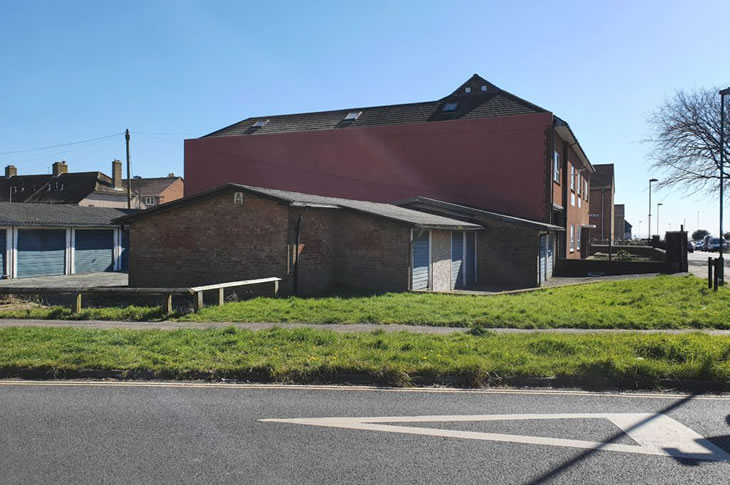 Gardner Road, Fishersgate - The old garages on the site - as the site previously looked