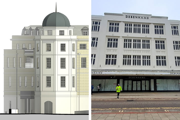 PR23-073 - The Montague Centre (Liverpool Road) and the former Debenhams building (South Street) in Worthing