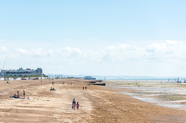 Goring Beach looking east towards Worthing Pier