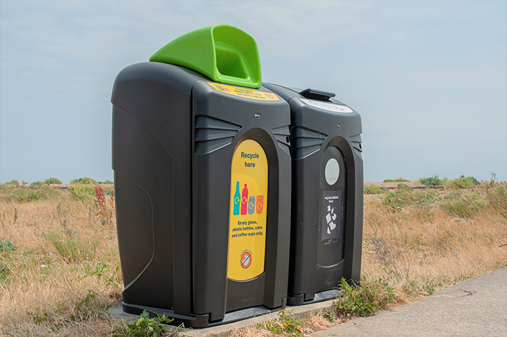 PR23-091 - One of the new In The Loop bins on the seafront (on the left)