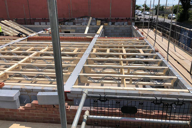 Gardner Road, Fishersgate - progress on site (joists) - July 2023 (2)