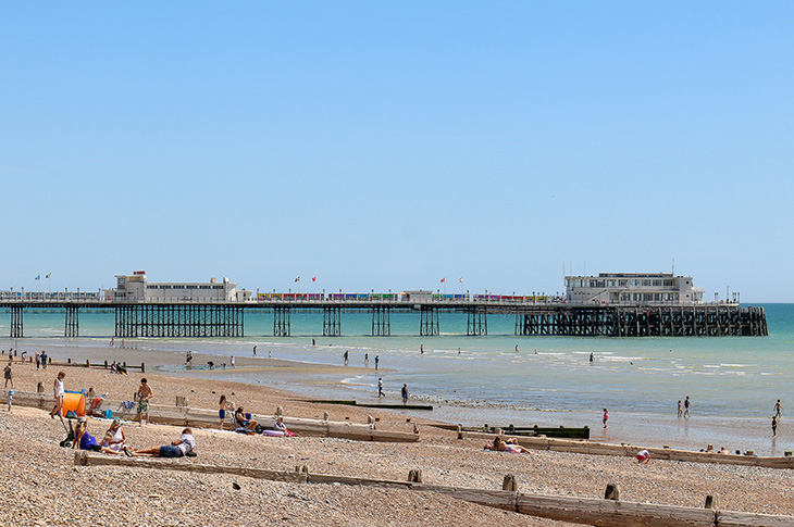 Worthing Beach and the pier - in the summer