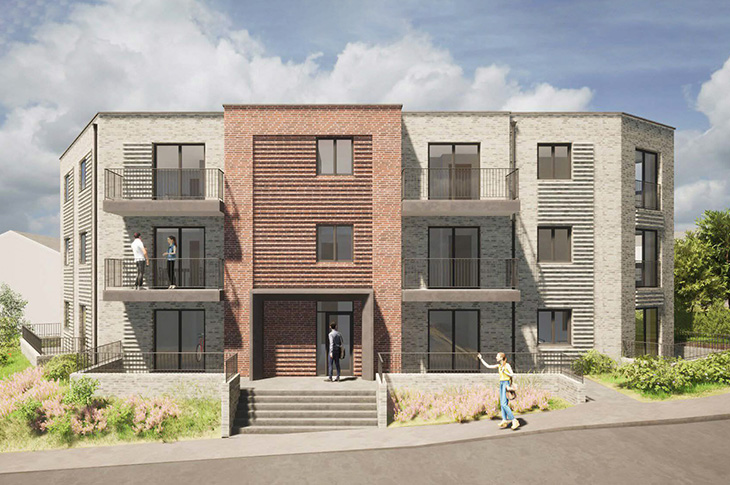 PR23-113 - Artist's impression of the nine apartments which may be built on the existing car park to the north of the es