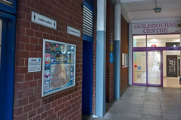 PR23-114 - Entrances to the ladies' and disabled toilets at the Guildbourne Centre