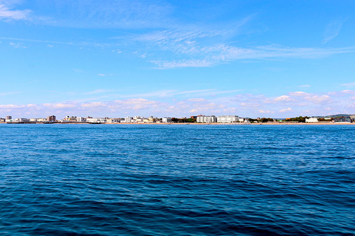 Worthing seafront (viewed from out at sea)