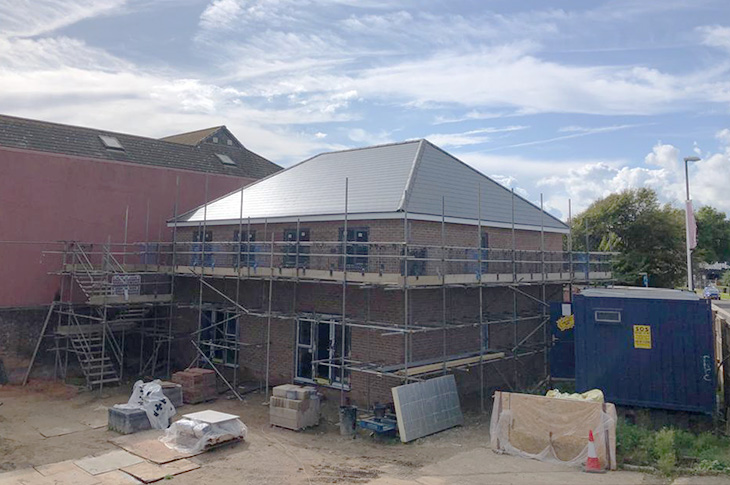 Gardner Road, Fishersgate - progress on site (roof on and windows in) - September 2023 (1)