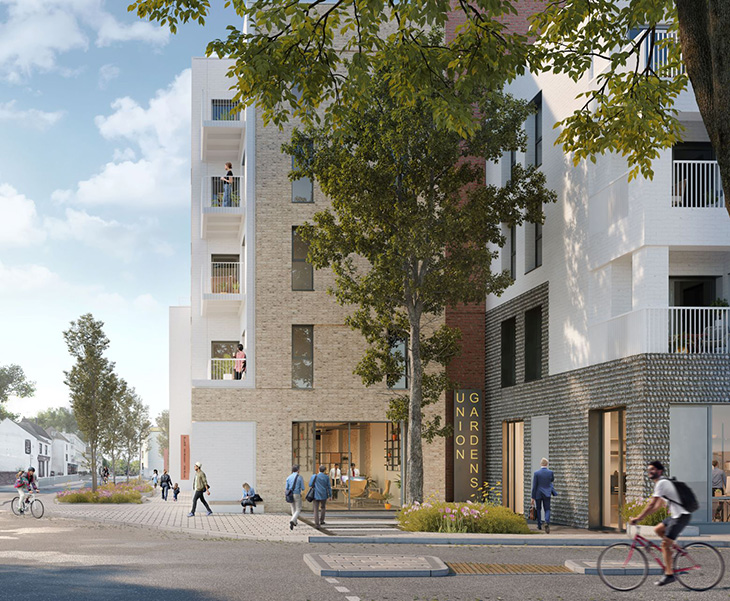 Union Place proposals, Worthing - view at end of street