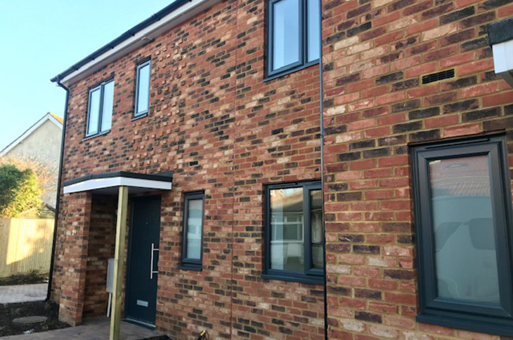 Leconfield Road, Lancing - progress on site - January 2024 - the two completed semi-detached homes