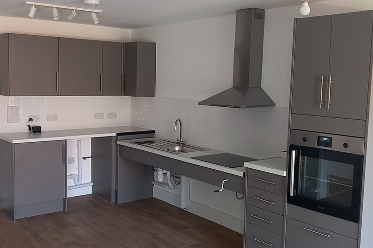 May 2024 - The specially adaptable kitchen in the bungalow in Wilds Row, Shoreham