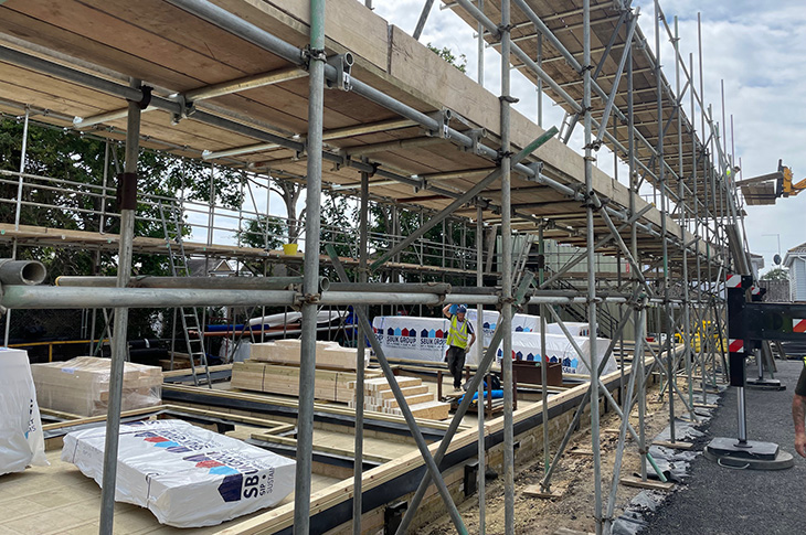 June 2024 - South Street, Lancing - walls being built (1)